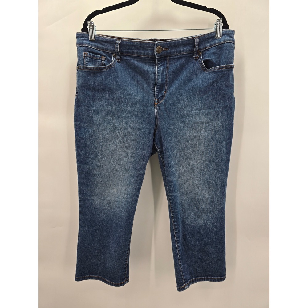 Gloria Vanderbilt Blue Capri Denim Cropped Y2K Cottage Resort Jeans Plus 16